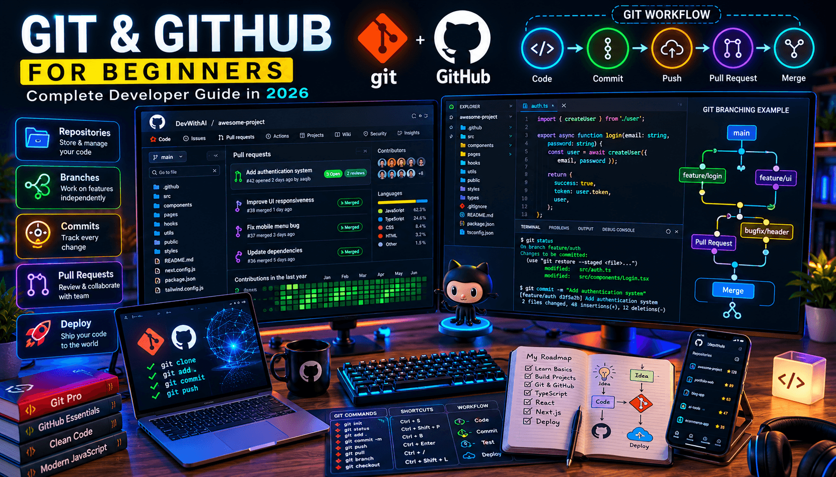 Git and GitHub for Beginners: Complete Developer Guide in 2026